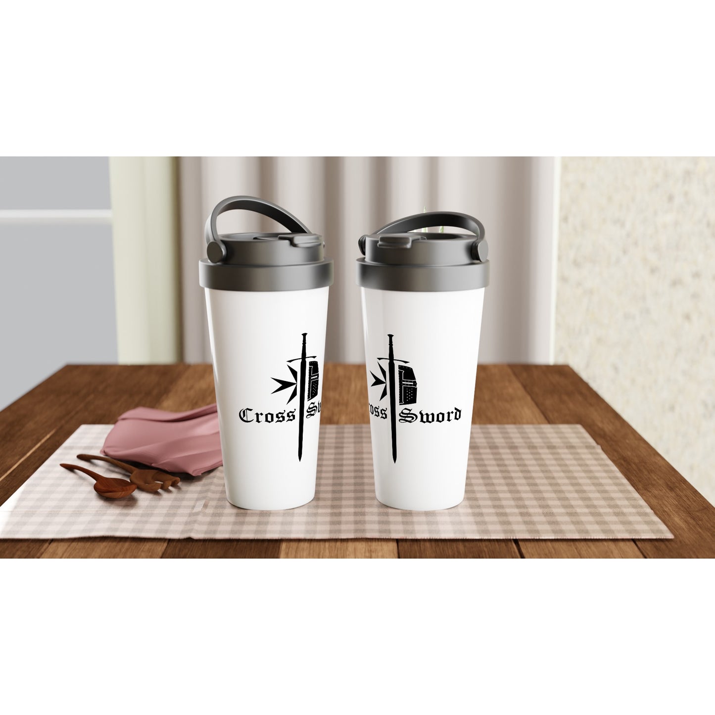 Logo Collection - White 15oz Stainless Steel Travel Mug